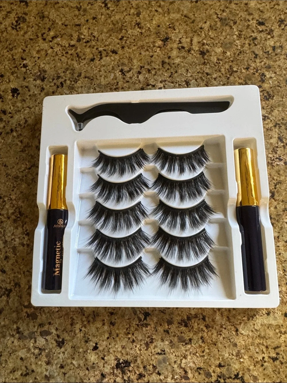 Arishine Magnetic Eyeliner & Eyelashes Kit - Navy Blue & Gold Packaging